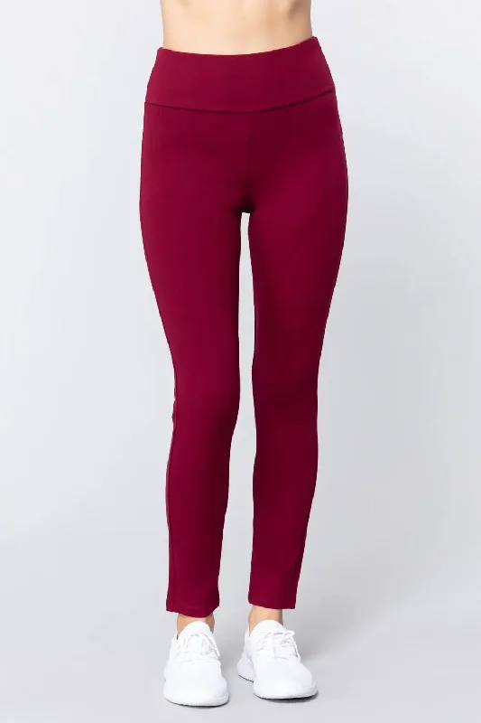 Waist Band Long Ponte Pants Sleek Women's 