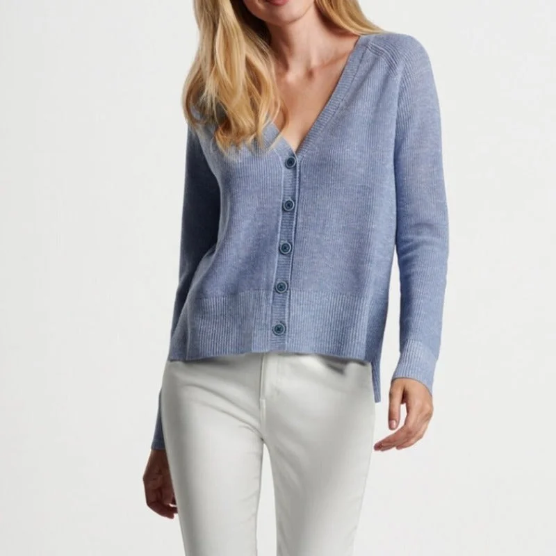 Peter Millar Seymour Cardigan - Blue Dynamic Women's High - energy