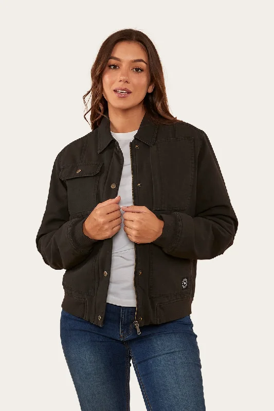 Mulgrave Womens Jacket - Washed Black Cool Women's Distressed