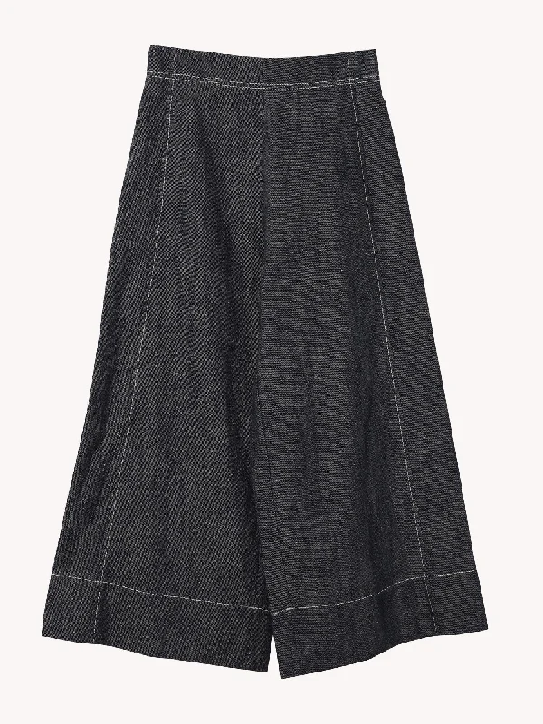 WIDE LEG INDIGO PANTS