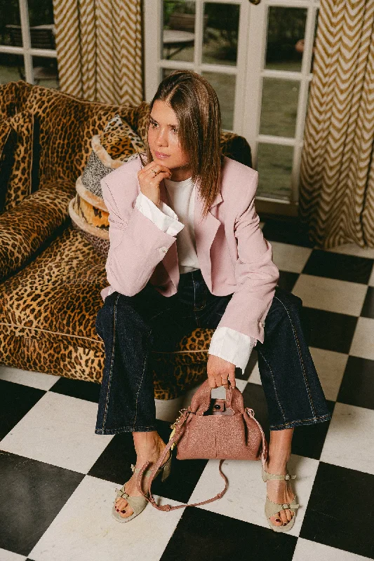 Tess oversized blazer pink Sleek Women's Metallic