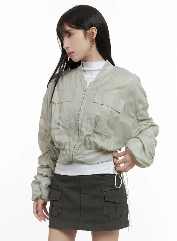 String Shirred Crop Jacket CS419 Dynamic Women's High - energy