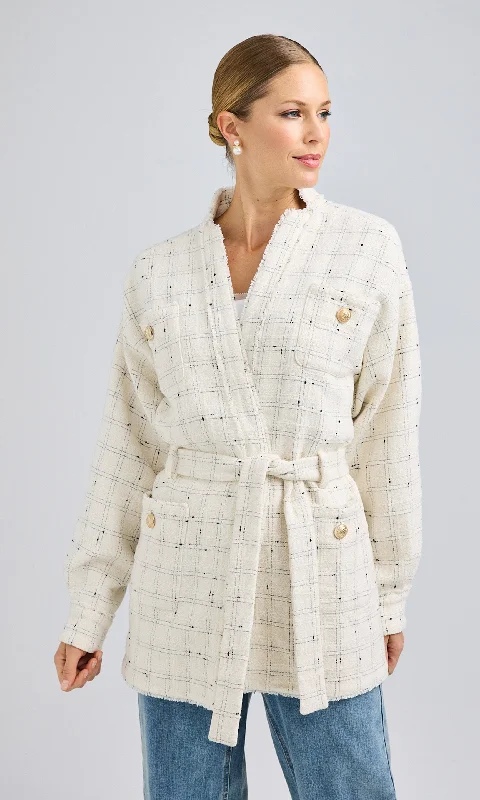 Lainey Tweed Jacket Hip Women's Retro