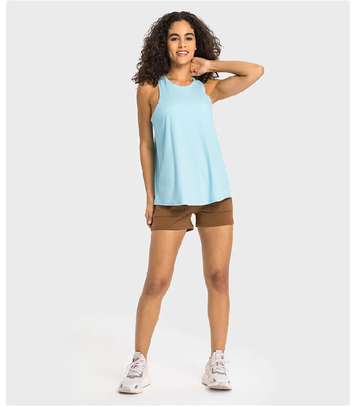 Light Blue Tie Back Tank Top Street