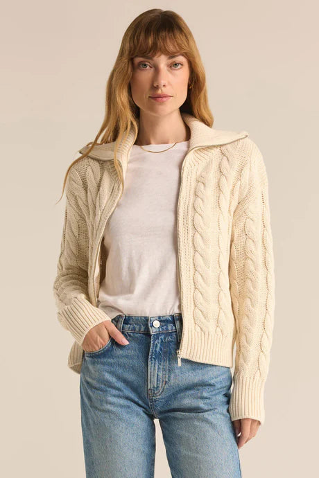 Hemingway Cable Cardigan - Sea Salt