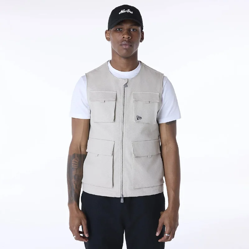 New Era Essential Cream Utility Vest Bold Women's Animal Print