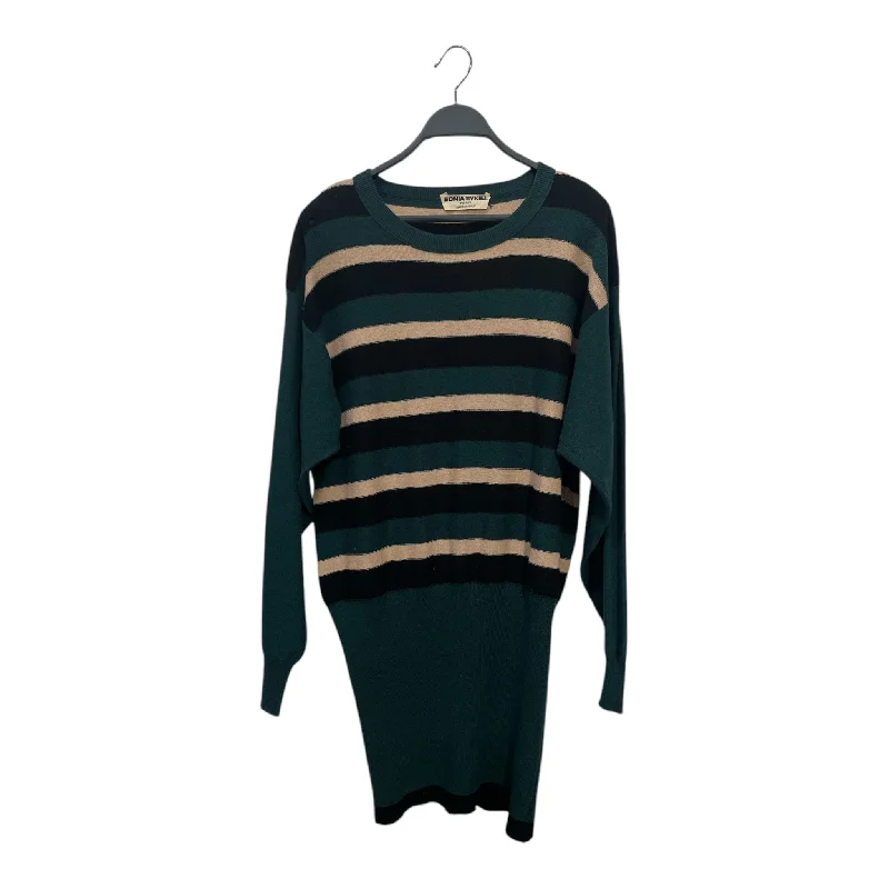 SONIA RYKIEL/LS Dress/40/Stripe/Cotton/GRN/vintage Adventure