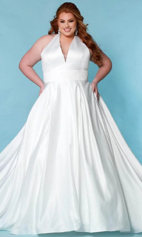 Sydney's Closet Bridal - SC5279 Halter Satin Bridal Gown