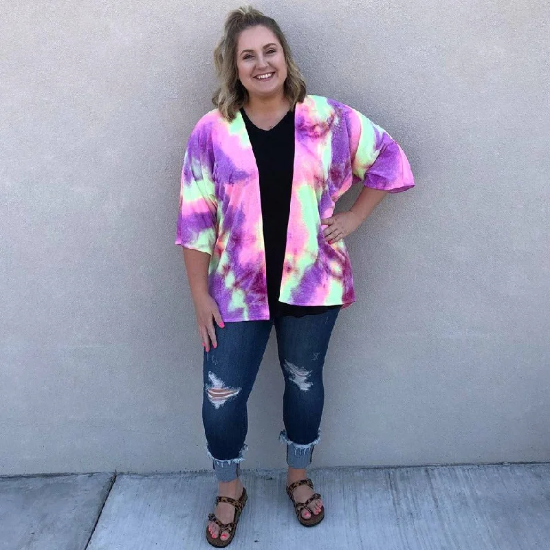 Lindsey Tie Dye Kimono Stylish Women's Tropical 