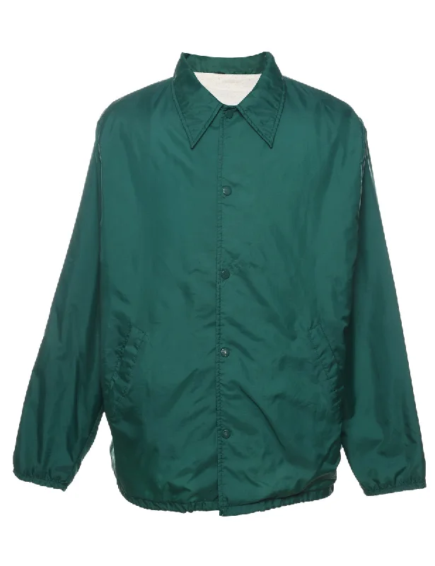1980s Green Coach Jacket - XL Dapper Women's Bow - adorned