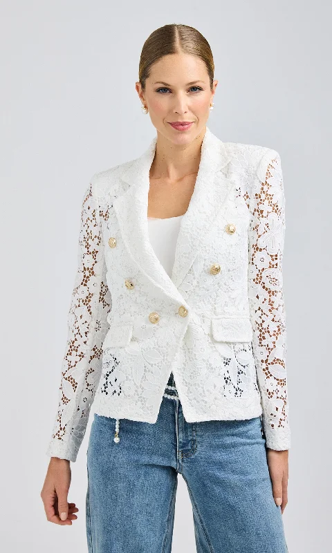Eliza Lace Blazer Preppy Women's College