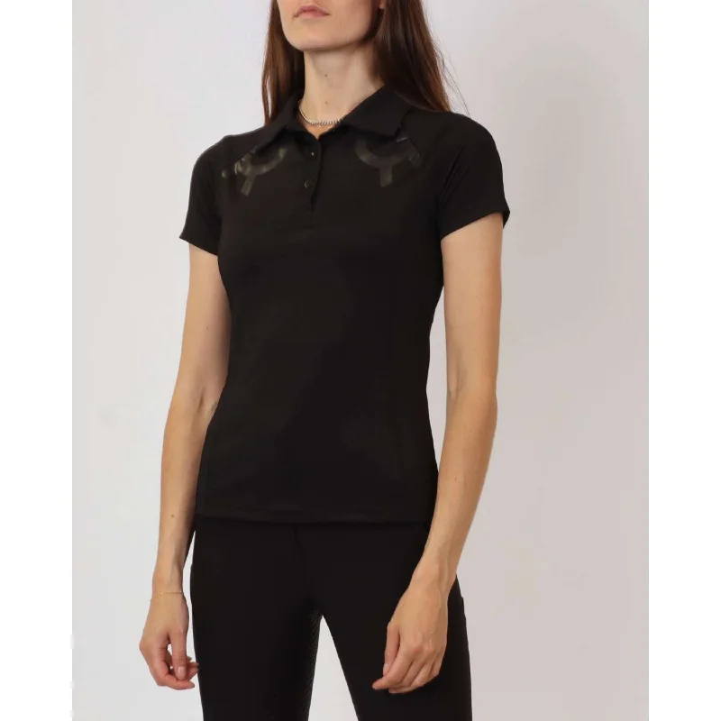 Rebel Polo Shiny Seam Noir Relaxed Women's Beachy