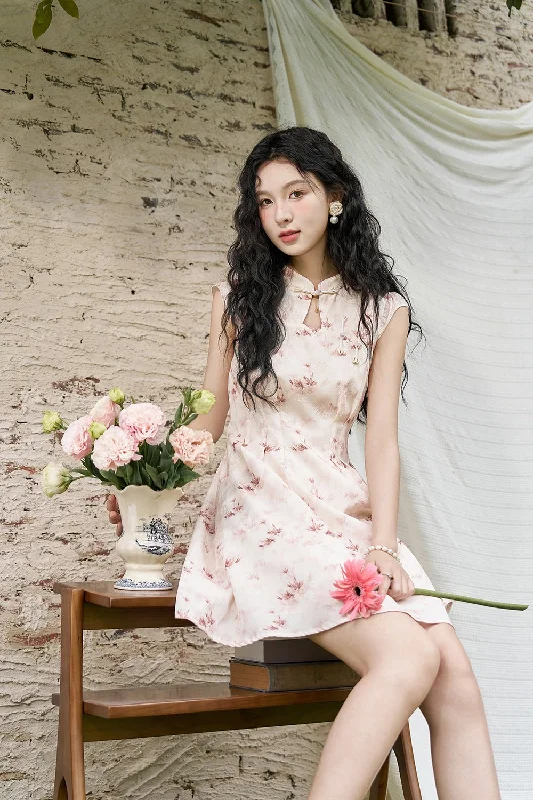 Pink Midi Dress for Women Minimalist Women's Casual