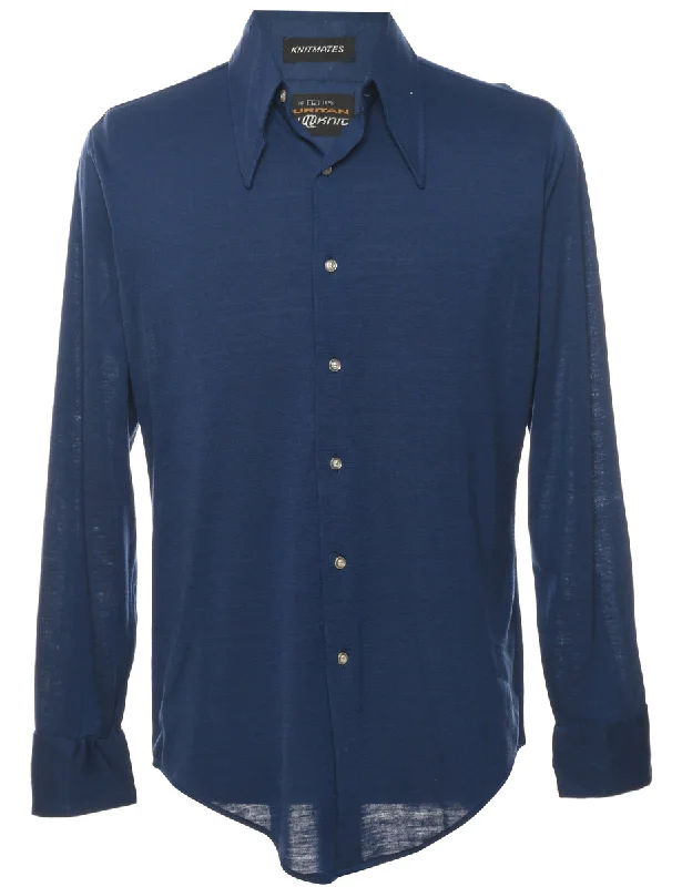 1970s Puritan Navy Classic Shirt - L Sophisticated Women's Tailored
