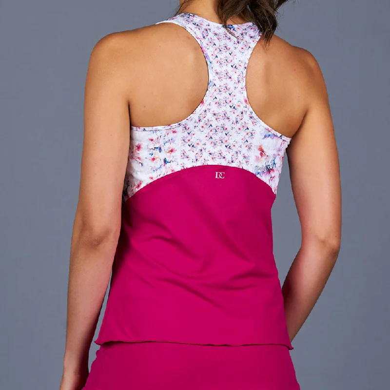 Boho Luxe Racerback Top (fuchsia/print) Australian Beach
