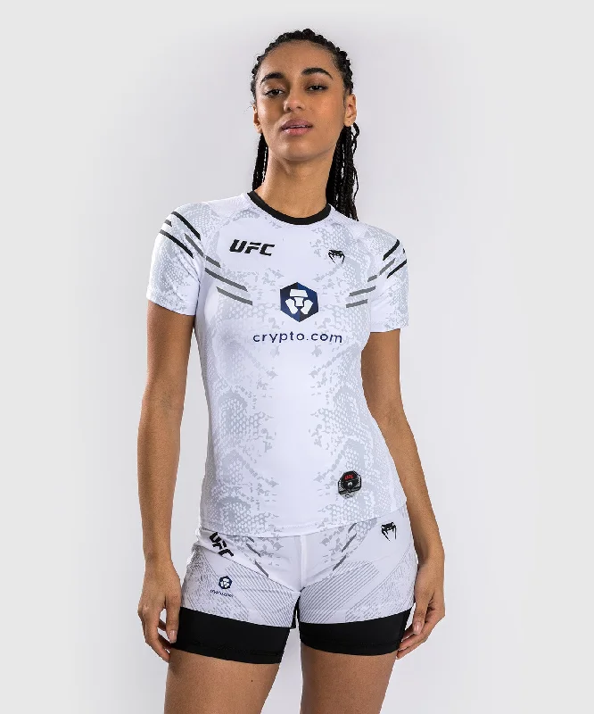 UFC Adrenaline by Venum Authentic Fight Night Women’s Performance Short-sleeve Rashguard - White Disco