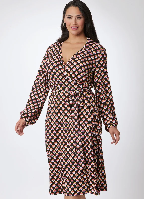 Vogue Vintage Wrap Dress V2081 Practical Women's Multi - 