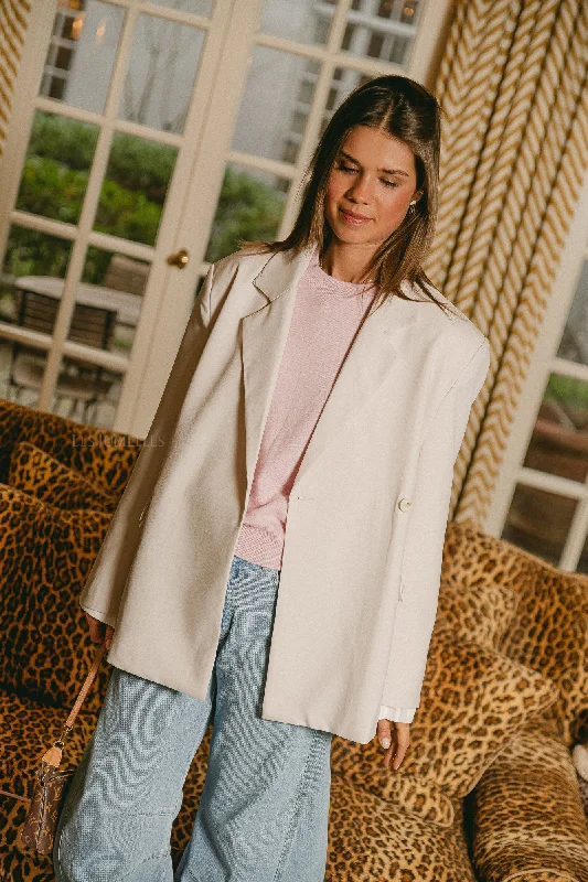 Tess oversized blazer ecru Dynamic Women's High - energy