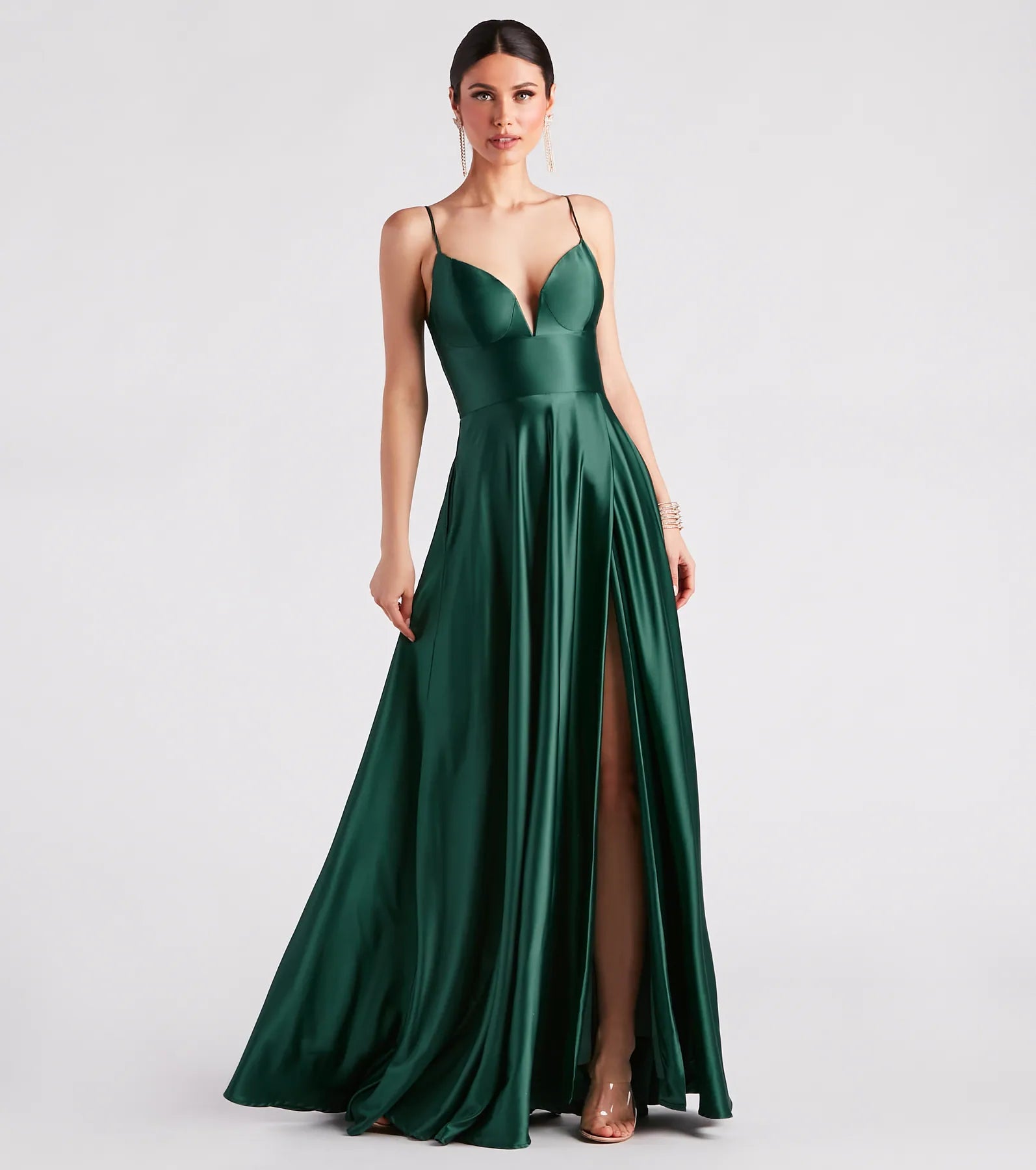 Anya Satin Sleeveless A-line Formal Dress Earthy Women's Hemp - based