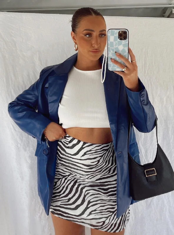Jocelyn Jacket Royal Blue Geometric