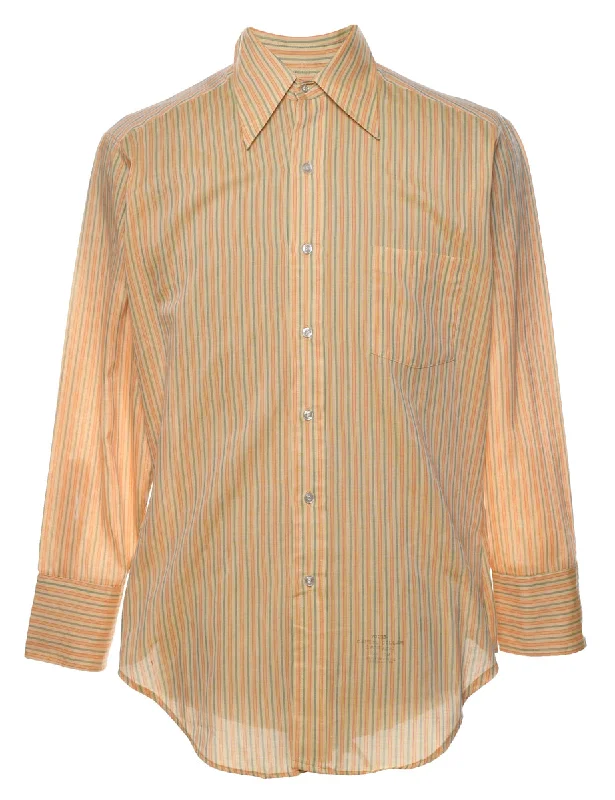 1970s Sears Striped Shirt - M Stylish Women's Neon