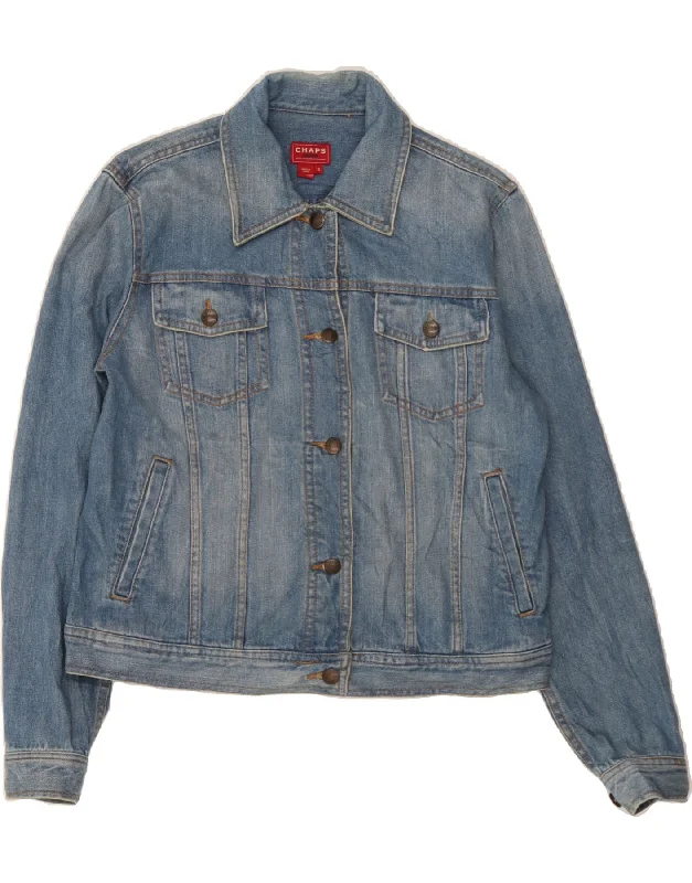 CHAPS Womens Oversized Denim Jacket UK 10 Small Blue Cotton