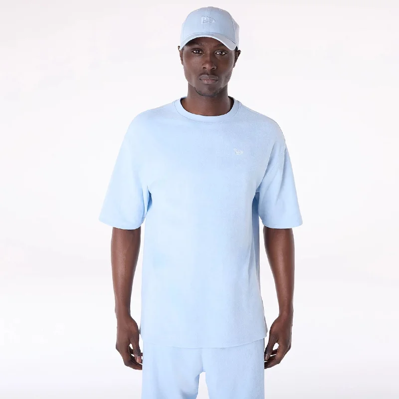 New Era Towelling Pastel Blue Oversized T-Shirt Country