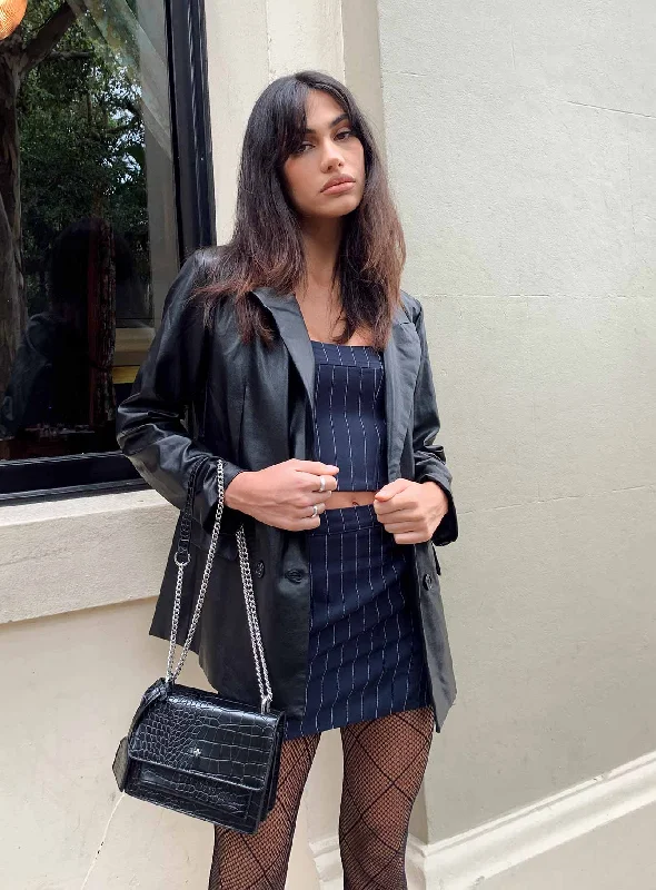 Ellen Faux Leather Blazer Sustainable Organic