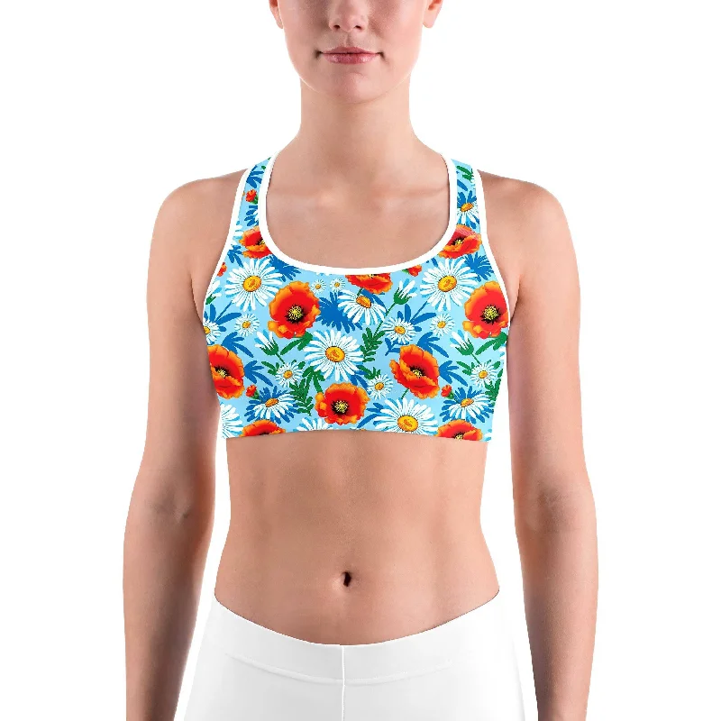 Poppy & Daisy Floral Sports bra Compression