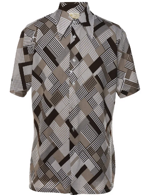 1970s Geometric Pattern Shirt - L Australian Beach