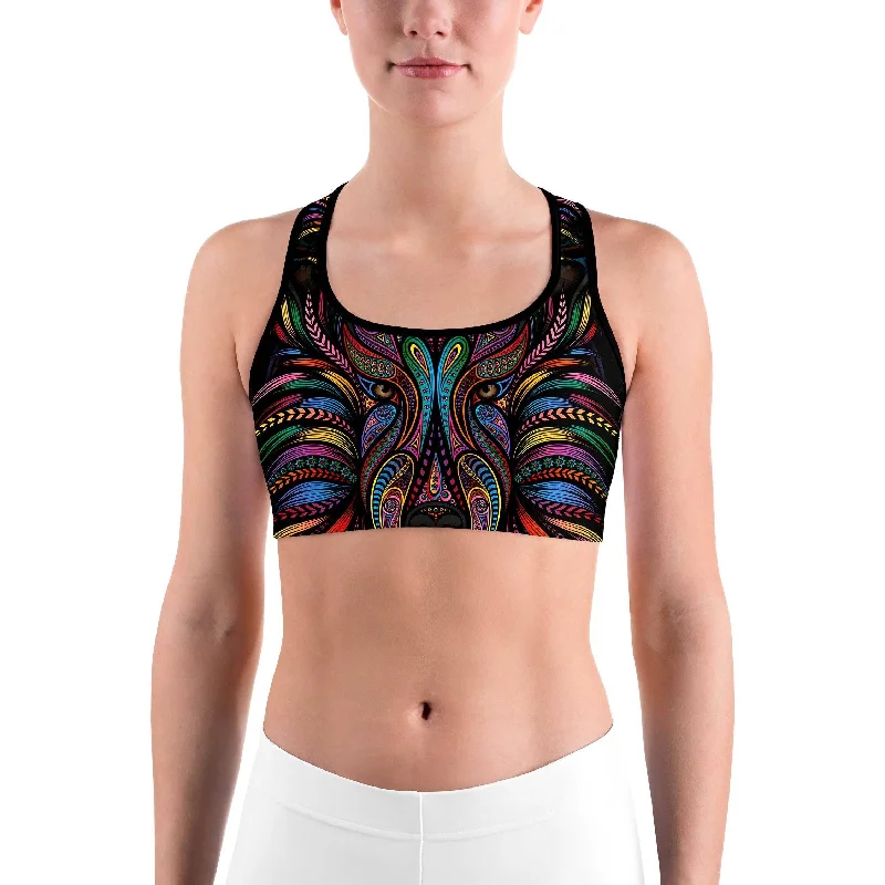 Colorful Wolf Sports bra Luxurious Women's High -  end