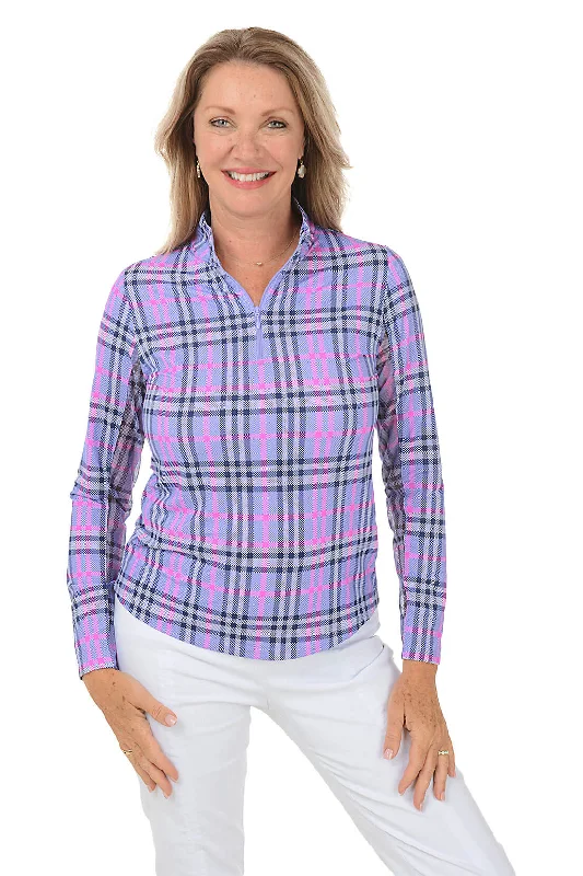 Lavender Judith Plaid UPF50+ Sun Shirt Sharp Women's Italian