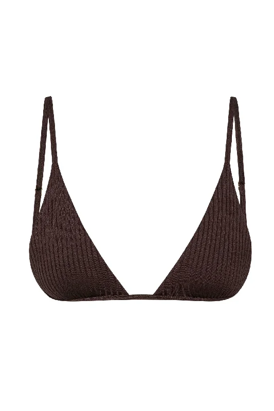 Barbados Top - Espresso Wide Rib Traditional Women's Wool