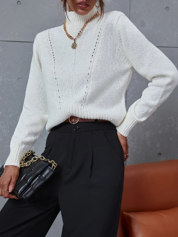 Casual Plain Long Sleeve Stand Collar Regular Women Sweater Sporty Women's Tennis