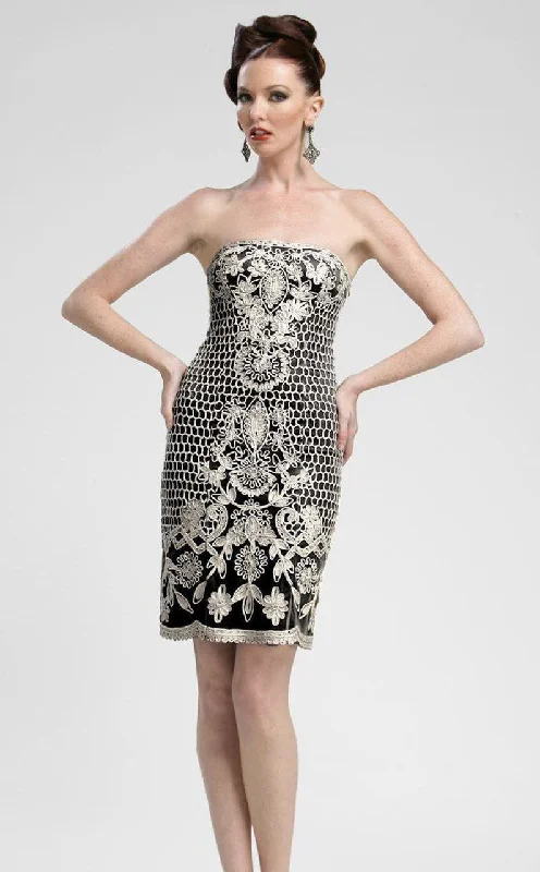 Sue Wong - C3307 Strapless Embroidered Cocktail Dress Disco