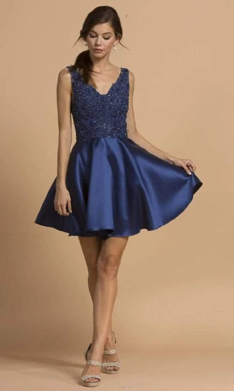 Aspeed Design - S2108 Jeweled Lace Scoop Back Dress Gym