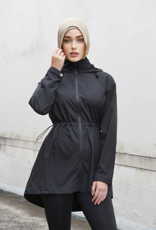 Short Trench - Black Modern Women's 