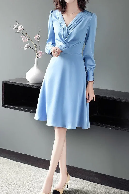 Faux Satin Dress European