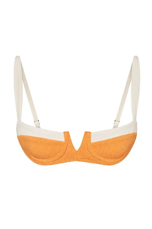 Clovelly Top - Clementine/Ivory Boucle Vintage Women's 1970S 