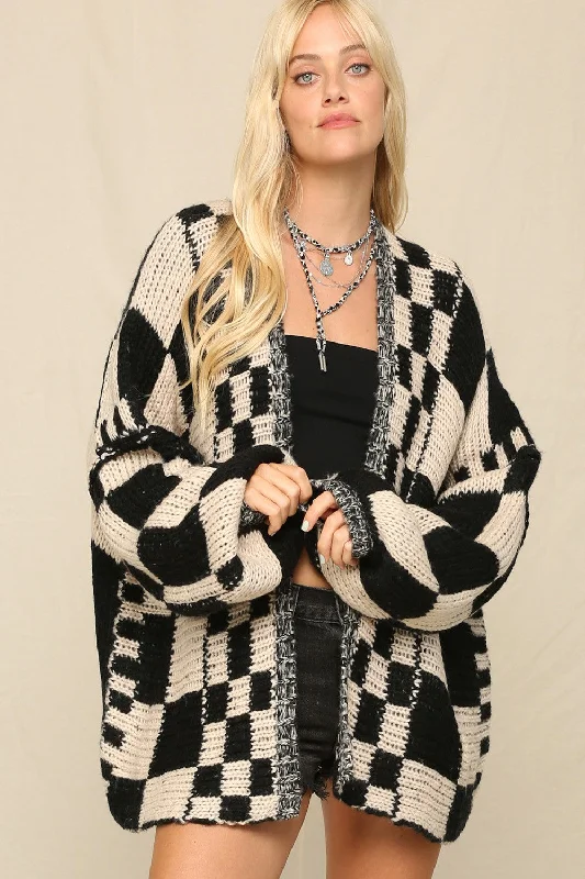 The coziest Checker Cardigan Artistic Women's Avant - 