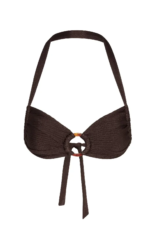 Bronte Top - Espresso Wide Rib Dynamic Women's High - energy