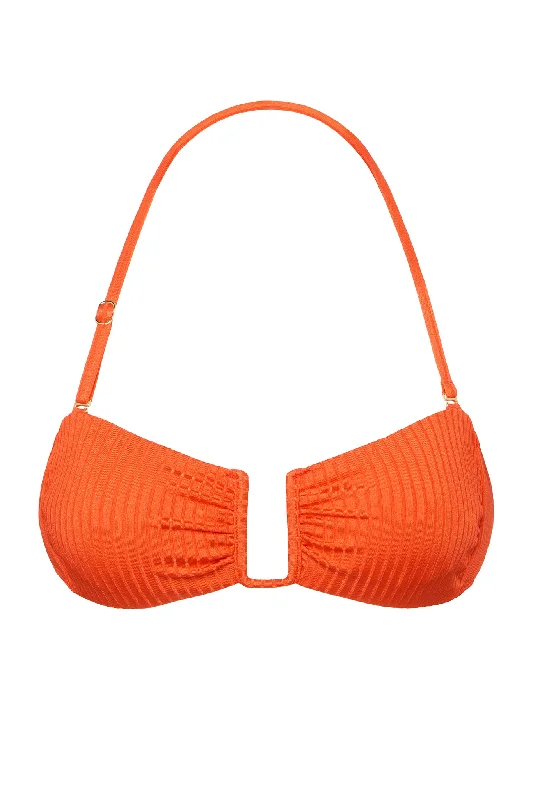 St. Martinique Bandeau - Papaya Wide Rib Monochromatic All - in - one