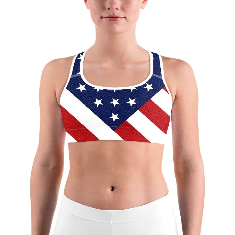 American Flag Sports Bra Minimalist Women's Casual