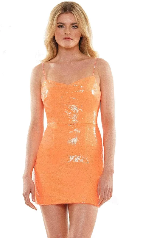 Colors Dress 2794 - Scoop Neck Sequin Cocktail Dress Hip Women's Urban