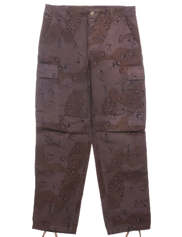 1983 Desert Camouflage Design Cargo Trousers - W31 L30 Business