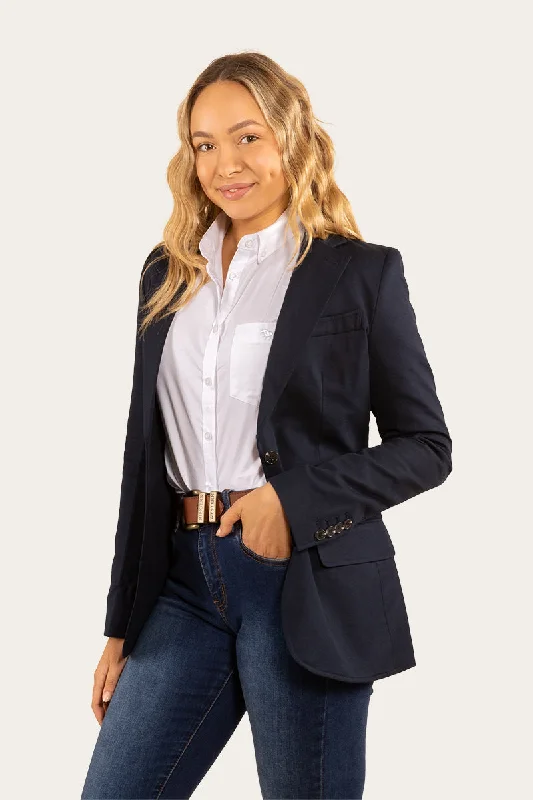 Amelia Womens Blazer - Dark Navy Bold Women's Animal Print