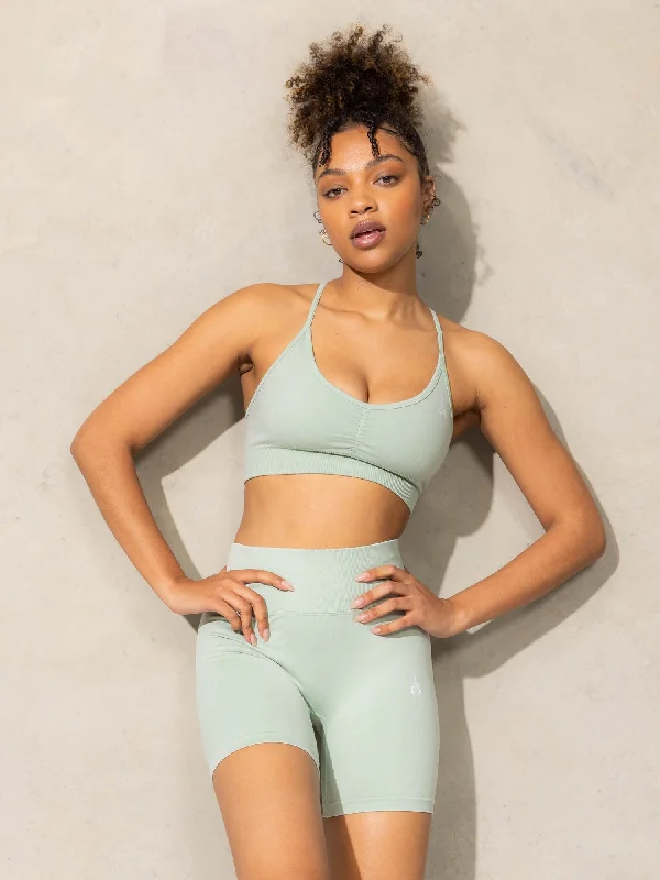 Stonewash Seamless Sports Bra - Mint Stonewash Hip Women's Retro