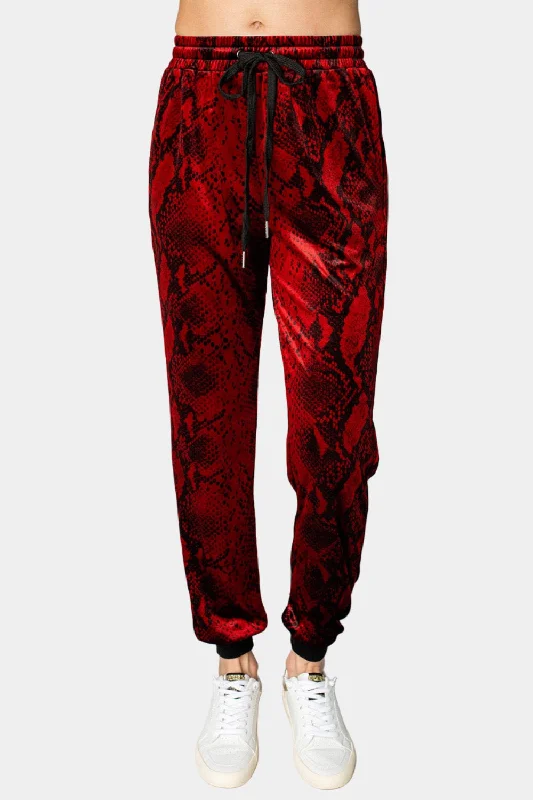 Meadow Velour Joggers - Lava Rock Street