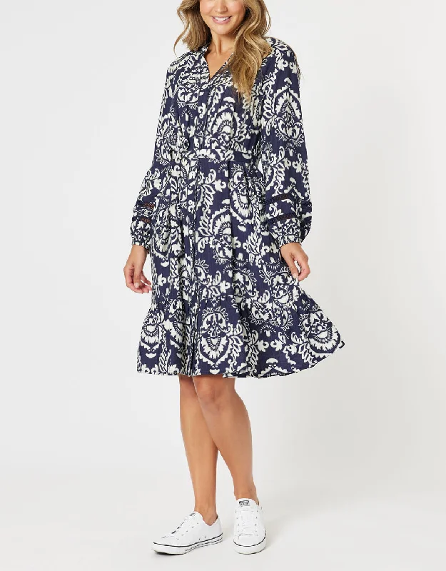Emily Dress - Navy/White Bohemian Women's Free