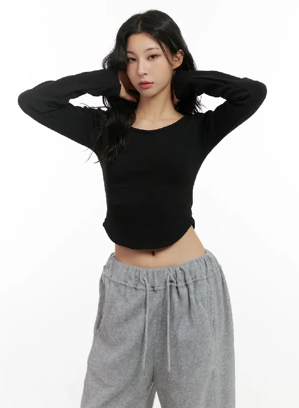 Slim-Fit Crop Tee CN416 Relaxed Women's 